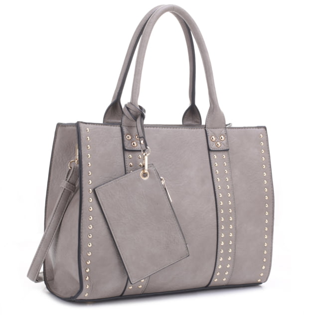 Jessie & James Kate Concealed Carry Lock and Key Satchel with Coin Pouch CCW Handbag Grey  GY - Jessie & James