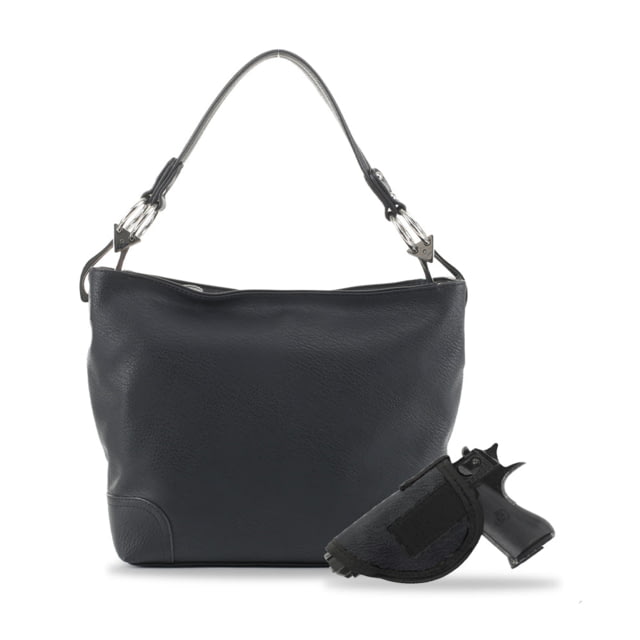 Jessie & James Lydia Lock and Key Hobo Shoulder Bag CCW Handbag Black  BK - Jessie & James