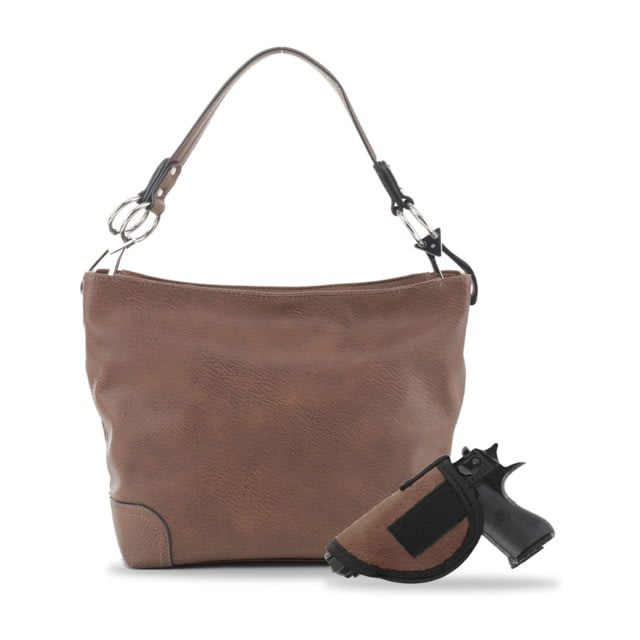Jessie & James Lydia Lock and Key Hobo Shoulder Bag CCW Handbag Brown  BR - Jessie & James