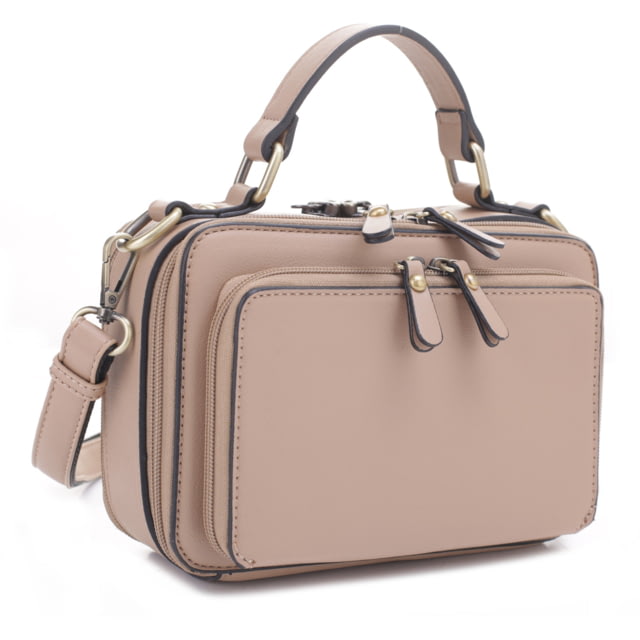 Jessie & James Pandora Compact Concealed Carry Crossbody Satchel Purse CCW Handbag Taupe TP - Jessie & James