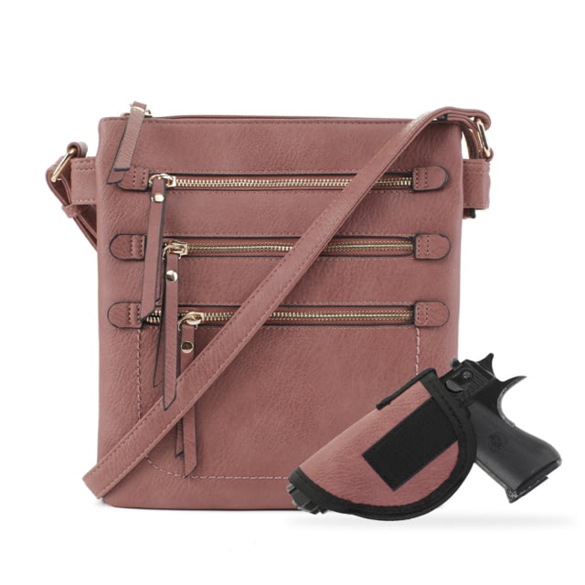 Jessie & James Piper Concealed Carry Lock and Key Crossbody CCW Handbag Dark Mauve  DMV - Jessie & James
