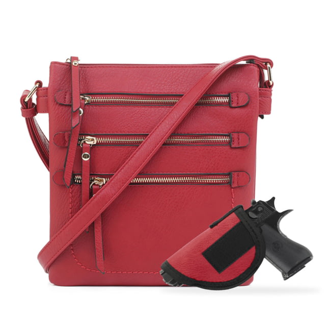 Jessie & James Piper Concealed Carry Lock and Key Crossbody CCW Handbag Red  RD - Jessie & James