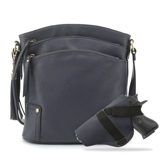 Jessie & James Robin Concealed Carry Lock and Key Crossbody CCW Handbag Navy  NV - Jessie & James