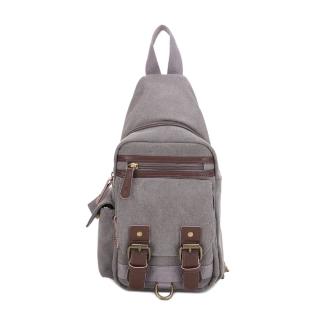 Jessie & James Shasta Canvas/Leather CCW Sling Bag Grey  GY - Jessie & James