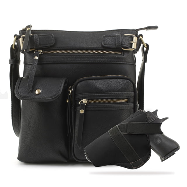 Jessie & James Shelby Concealed Carry Lock and Key Crossbody CCW Handbag Black  BK - Jessie & James