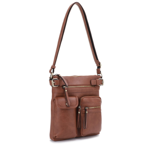 Jessie & James Shelby Concealed Carry Lock and Key Crossbody CCW Handbag Brown  BR - Jessie & James