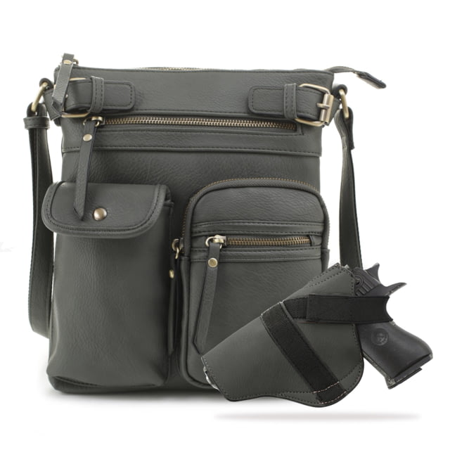 Jessie & James Shelby Concealed Carry Lock and Key Crossbody CCW Handbag Dark Green  DGN - Jessie & James