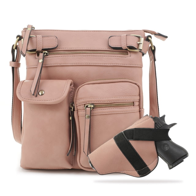 Jessie & James Shelby Concealed Carry Lock and Key Crossbody CCW Handbag Mauve  MV - Jessie & James