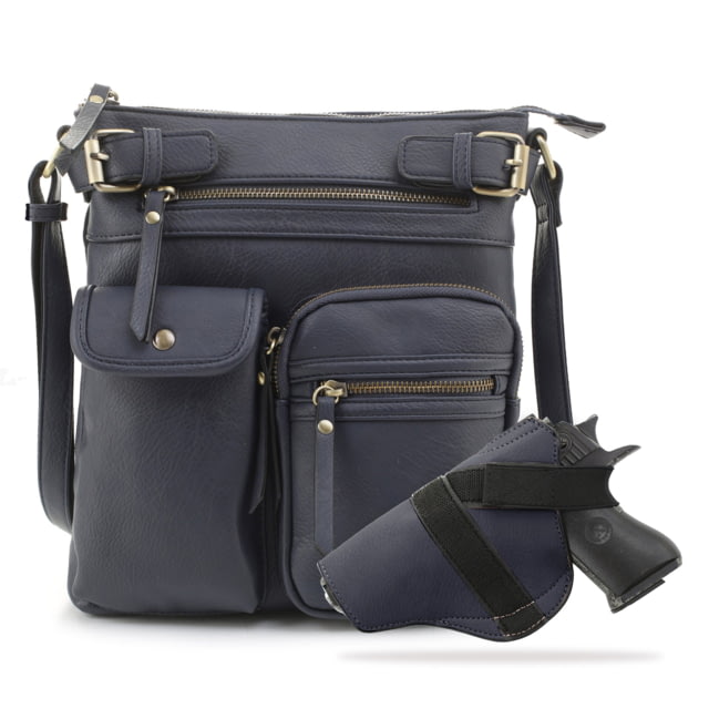Jessie & James Shelby Concealed Carry Lock and Key Crossbody CCW Handbag Navy  NV - Jessie & James