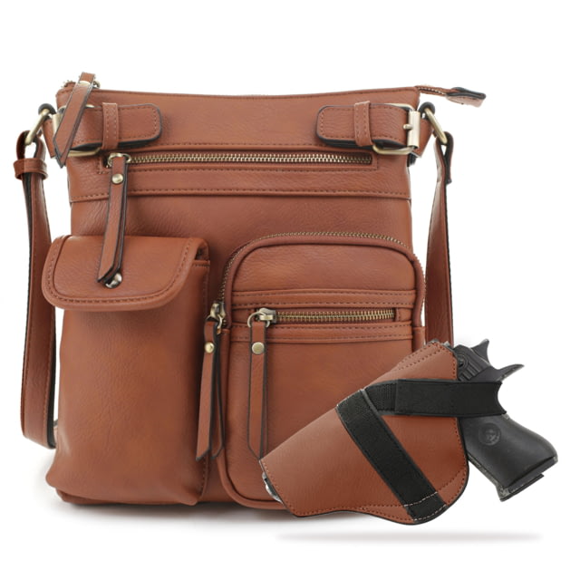 Jessie & James Shelby Concealed Carry Lock and Key Crossbody CCW Handbag Tan  TN - Jessie & James
