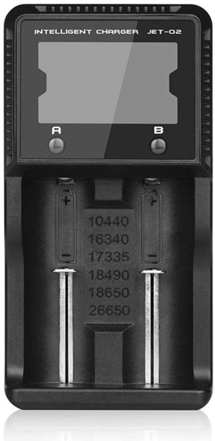 JETBeam Li-ion/Ni-Cd/Ni-MH/LiFePO4 Battery Charger Dual Channel 1000 mA max Channel Current Black - Jetbeam