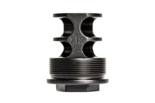JMac Customs 2C 5/8-24 X12 2-Port Muzzle Brake with Alpha Suppressor Mount Black - Jmac Customs