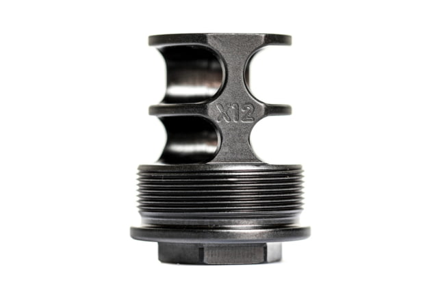 JMac Customs 2C 5/8-24 X12 .45 Cal 2-Port Muzzle Brake with Alpha Suppressor Mount Black - Jmac Customs