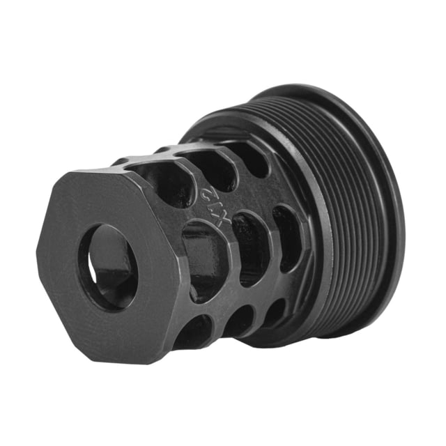 JMac Customs 360 1/2-28 X12 Muzzle Brake with Alpha Suppressor Mount Black Nitride Black - Jmac Customs
