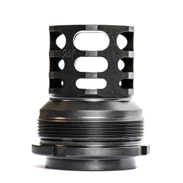 JMac Customs 360 26-1.5LH Muzzle Brake with Bravo Suppressor Mount Facemount X37 Black - Jmac Customs