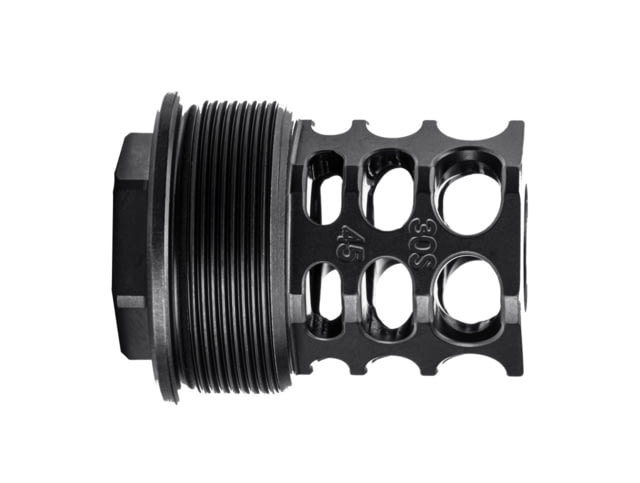 JMac Customs 360 5/8-24 X12 45 Muzzle Brake with Alpha Suppressor Mount Black Nitride Black - Jmac Customs