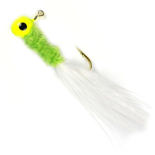 Johnson Beetle Bou Hard Bait Marabou Jig 1/8 oz 2 1/2in / 6.5cm Hook Size 1 8 Hooks Chartreuse/Chartreuse/White