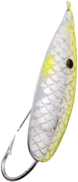 Johnson Silver Minnow Hard Bait Spoon 1/4 oz 2in / 5cm Hook Size 5 Chartreuse Flash