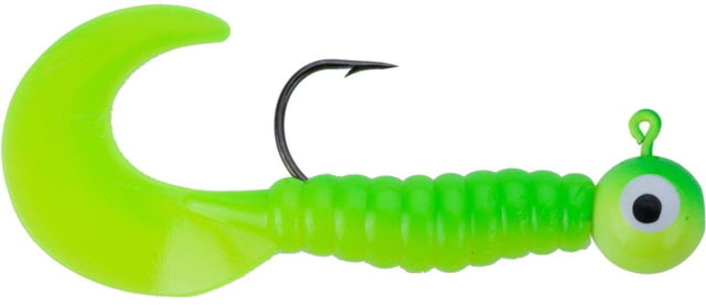 Johnson Swimming Grubs Soft Bait 1/8 oz 3in / 8cm Hook Size 1 5 Hooks Chartreuse-Green