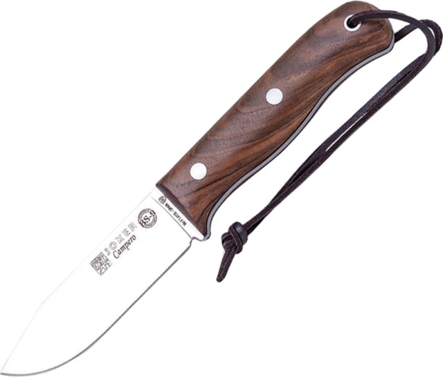 Joker Knives Bushcraft Knife Walnut Handle Fixed Blade Knife Bushcraft Knife 8.75in Overall 4in Satin Sandvik 14C28N SS Drop Point Walnut Handle Brown - Joker Knives