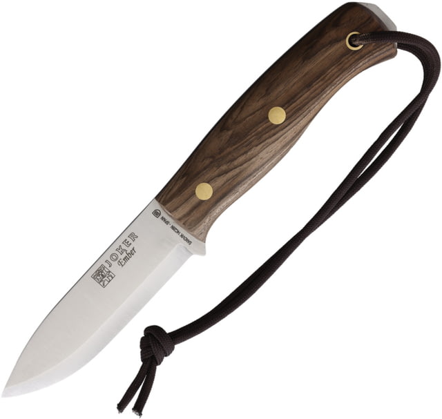 Joker Knives Ember Bushcraft Survival Knife 4" satin finish 14C28N Sandvik stainless Scandi gr Walnut handle - Joker Knives