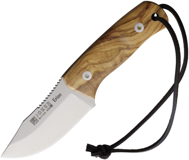 Joker Knives Erizo Fixed Blade 2.9in Stainless Steel Drop Point Olive Handle - Joker Knives