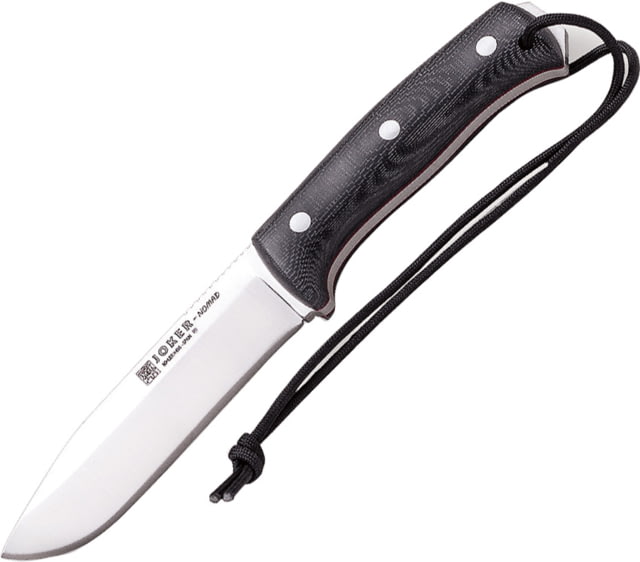 Joker Knives Nomad Fixed Blade Knife 5" satin finish Bohler N695 stainless blade Black canvas micarta handle - Joker Knives