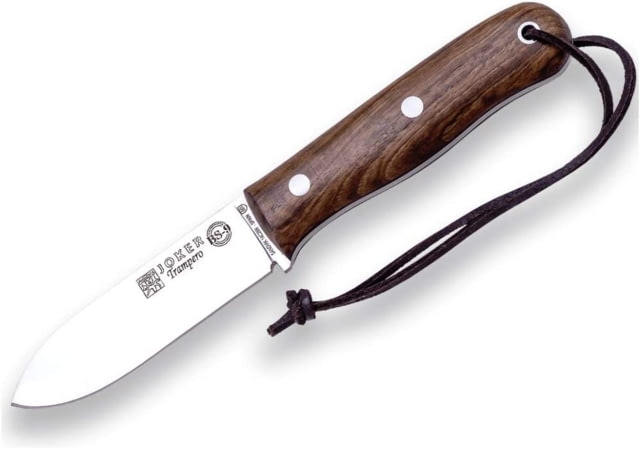 Joker Knives Trampero Survival Bushcraft Knife 4" satin finish 14C28N Sandvik stainless flat grin Walnut handle - Joker Knives