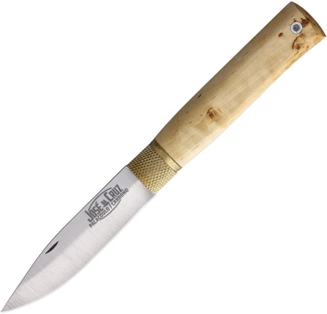 Jose da Cruz Cutelaria Large Birch Folding Knife 4.25in Closed 3.25in Satin Carbon Steel Blade Birch Wood Handle - Jose Da Cruz Cutelaria