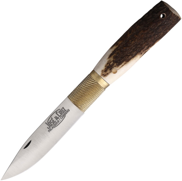 Jose da Cruz Cutelaria Large Stag Knife 4.25in Overall 3.25in Satin Finish Stainless Blade Stag Handle - Jose Da Cruz Cutelaria