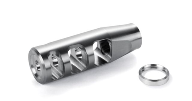 JP Enterprises 3-Port Compensator 5/8-24 TPI .750 OD .350 Exit Polished Stainless Silver