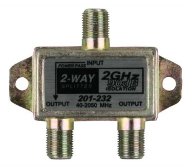 JR Products 2 Ghz HD Satellite Line Splitter 2 Way, 47355