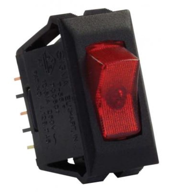 JR Products Illuminated 12V On/Off Switch /Black, Red, 12525