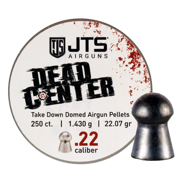 JTS Group Dead Center .22 Caliber 21.53 Grain Domed Tip Air Rifle Ammo 250 Rounds - Jts Group