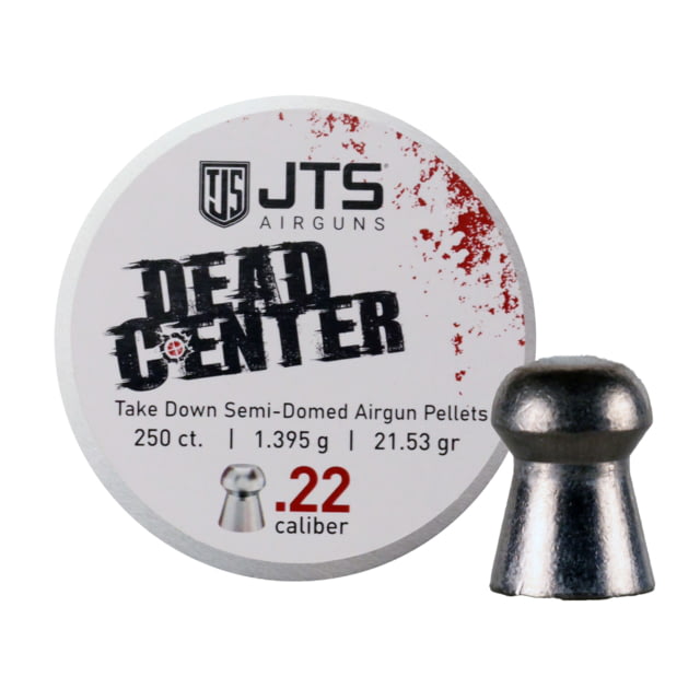 JTS Group Dead Center .22 Caliber 21.53 Grain Semi Domed Tip Air Rifle Ammo 250 Rounds - Jts Group