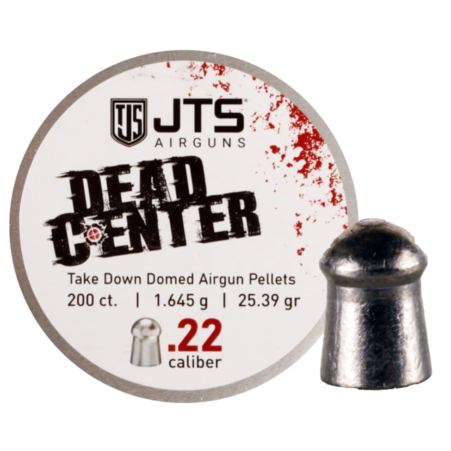 JTS Group Dead Center .22 Caliber 25.39 Grain Domed Tip Air Rifle Ammo 200 Rounds - Jts Group