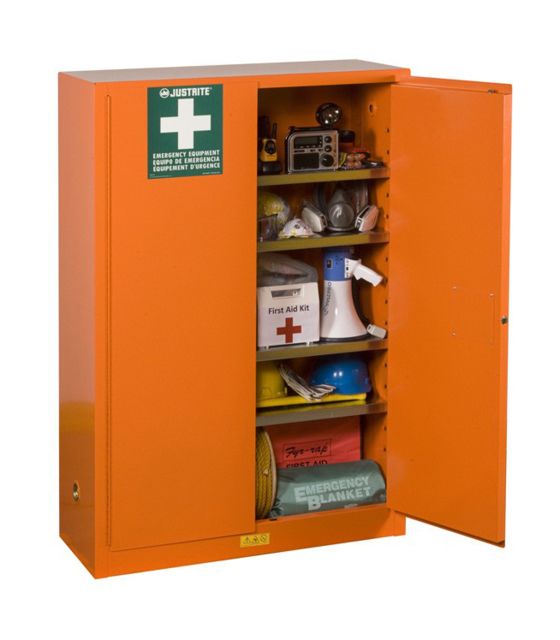 Justrite Emergency Preparedness Storage Cabinet For Supplies 65x43