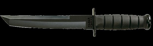Ka-Bar Knives KA-BAR Knives Tanto Fixed Blade w/Plastic Sheath 8in Cro-Van 1095 Steel Serrated Black Kraton G Handle K - $205.99 at Optics Planet