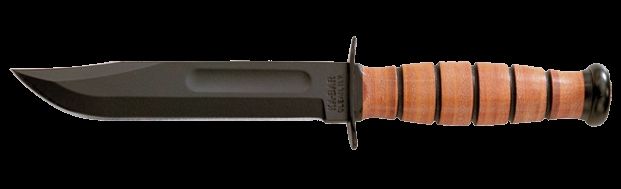 KA-BAR Short Fixed KA-BAR Knife USA Plain Edge Lther Hndl Brwn Lthr Sheath KB