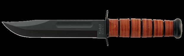 KA-BAR Knives Original Full Size USMC Fixed Blade Tactical Knives Plain Edge Leather Hndl Blk Nyln Sheath KB - Ka-Bar Knives