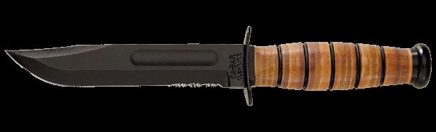 KA-BAR Knives Original Full Size USMC Fixed Blade Tactical Knives Combo Edge Leather Hndl Blk Nyln Sheath KB - Ka-Bar Knives