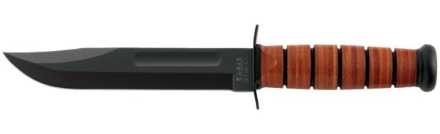 KA-BAR Knives Original Full Size US Army Fixed Blade Tactical Knives Plain Edge Leather Handle Black Nylon Sheath KB - Ka-Bar Knives