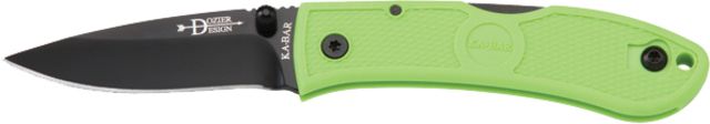 KA-BAR Knives Mini Dozier Folding Straight Edge Knife w/ Pocket Clip Zombie Green 0-6 - Ka-Bar Knives