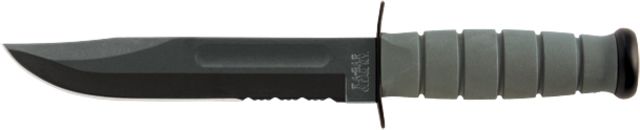 KA-BAR Knives Utility Serrated Knife w/ Hard Sheath Foliage Green Clampack 4-9 - Ka-Bar