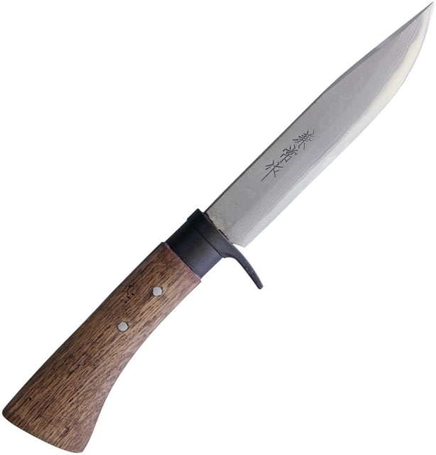 Kanetsune Enchou Knife 10in Overall 5.25in Blue Steel Clip Point Blade Oak - Kanetsune