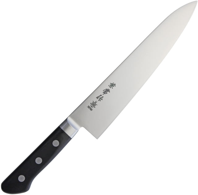 Kanetsune Gyutou 210mm Kitchen Knives Kitchen Series 13in Overall 8.5in Satin Aus-10A SS Blade Black Wood Handle SS Bolster Full Tang Black - Kanetsune