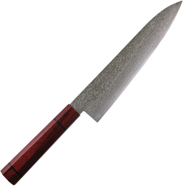 Kanetsune Gyutou Knife 210mm Minamo-kaze 8.25" blade Red plywood handle with black micarta ring - Kanetsune