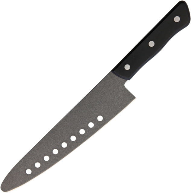 Kanetsune Gyutou Round Tip Knife 8" black coated stainless blade Black wood handle - Kanetsune