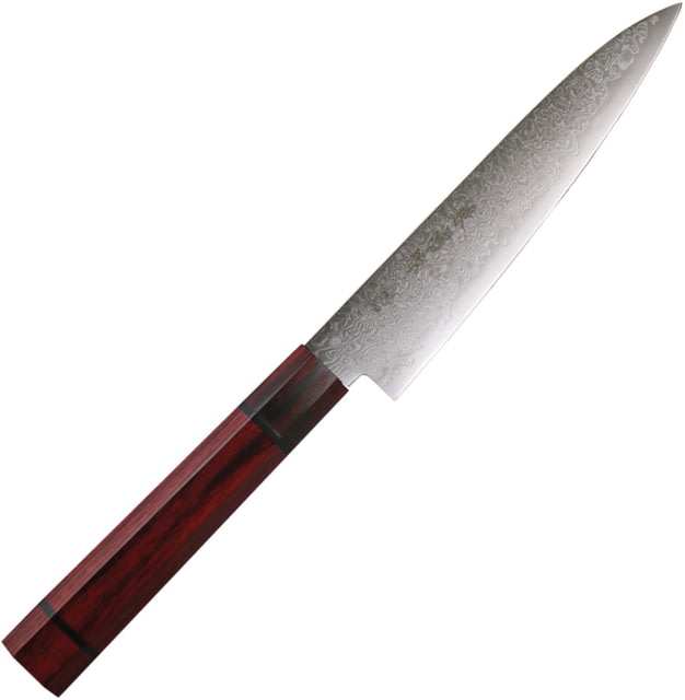 Kanetsune Petty 135mm Minamo-kaze Knife 5.25" blade Red plywood handle with black micarta ring - Kanetsune