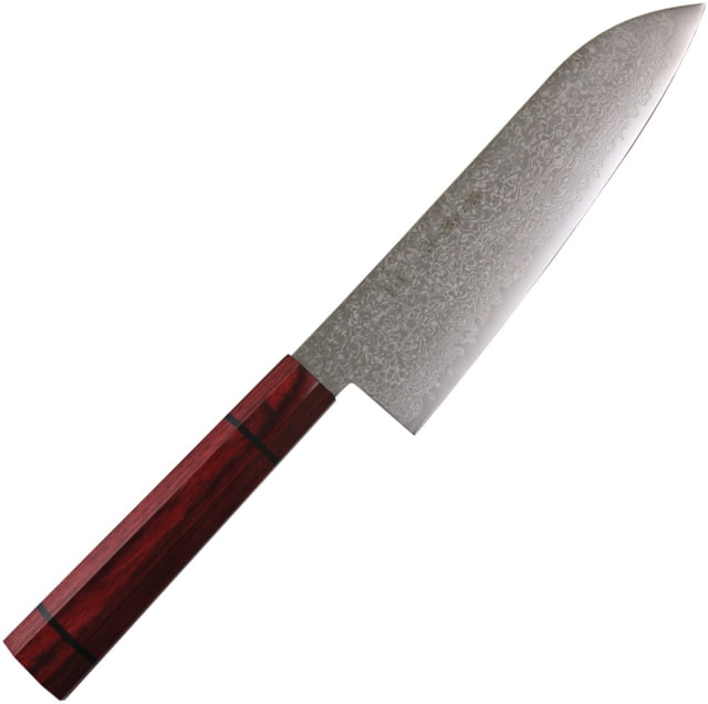 Kanetsune Santoku 180MM Minamo-kaze Knife 7.13" blade Red plywood handle with black micarta ring - Kanetsune